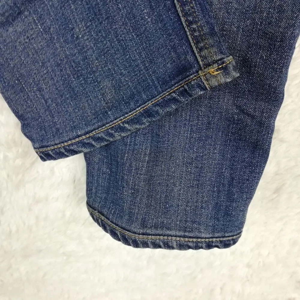 J. Crew Womens Jeans Capri Matchstick Blue‎ Denim Whiskering Stone Wash 26